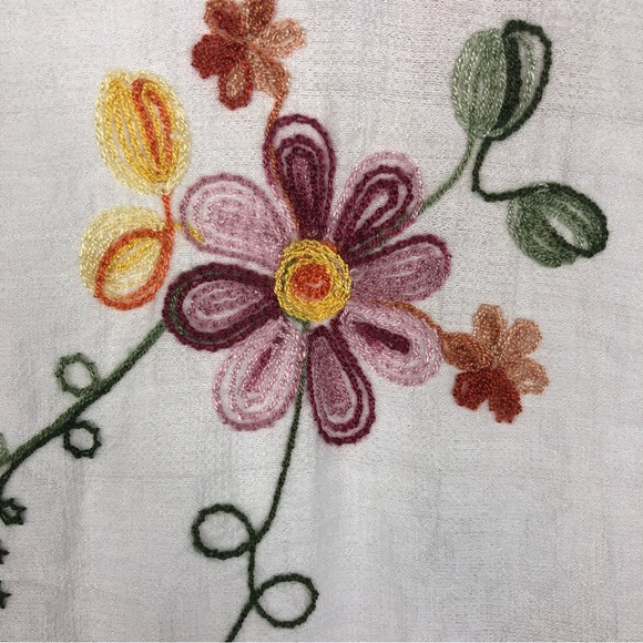 Anthropologie Kindred Button Front Embroidered Peasant Boho Cottage Blouse XL - Picture 4 of 7